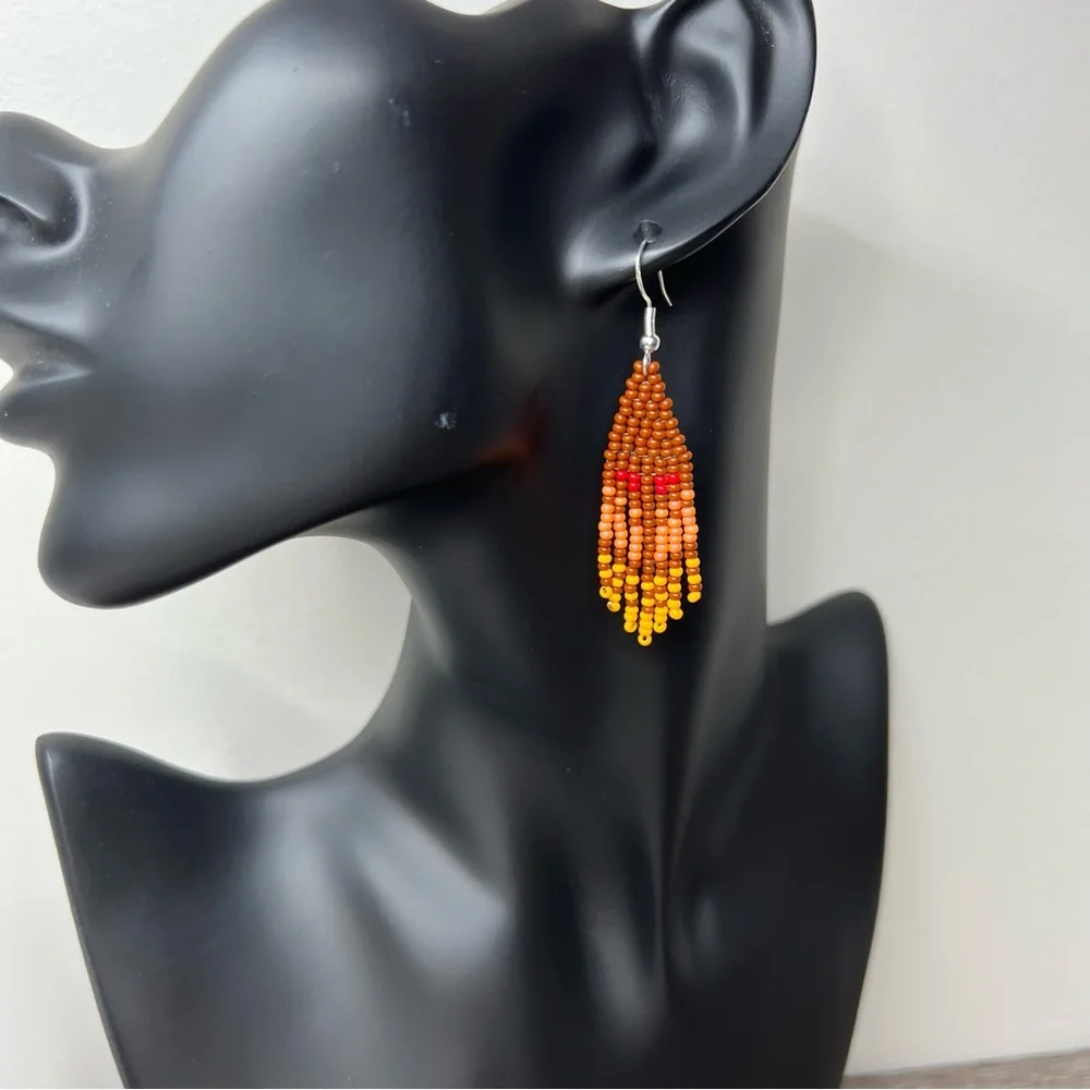 Mini Lightweight Seed Beaded Dangle Earrings 2.25 Inches Handmade Jewelry‎